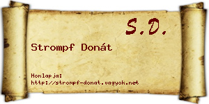 Strompf Donát névjegykártya